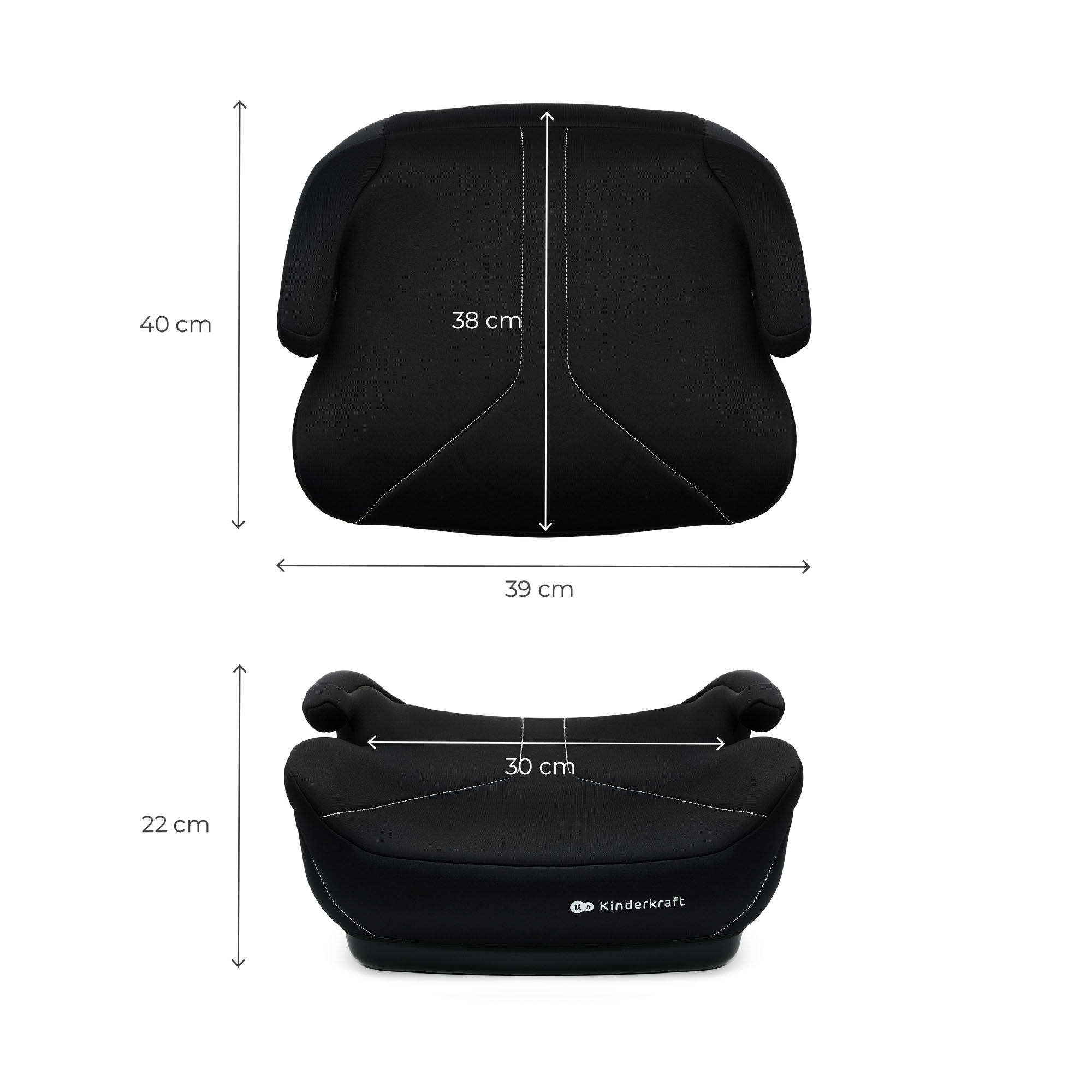 KINDERKRAFT autosēdeklis I-BOOST 2, i-Size, melns, KCIBOO02BLK0000