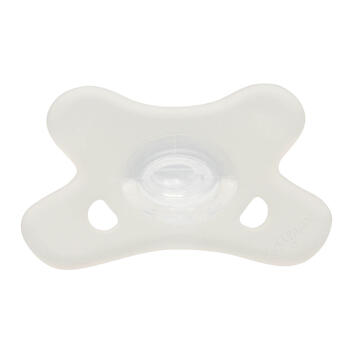 CANPOL BABIES 100% silikona knupītis, 0-6m, simetrisks, 1 gab., 24/001_whi