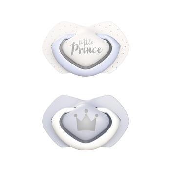 CANPOL BABIES silikona māneklītis, simetrisks ROYAL BABY, 0-6m, 2 gab, 22/650_blu