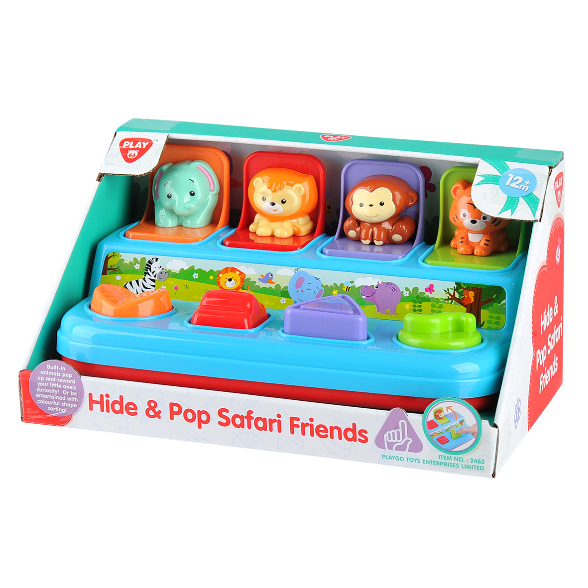 PLAYGO INFANT TODDLER Hide & Pop Safari draugi, 2463
