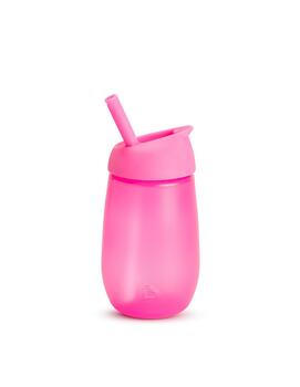MUNCHKIN pudelīte ar salmiņu SIMPLE CLEAN, 237ml, pink, 12m+, 9001902