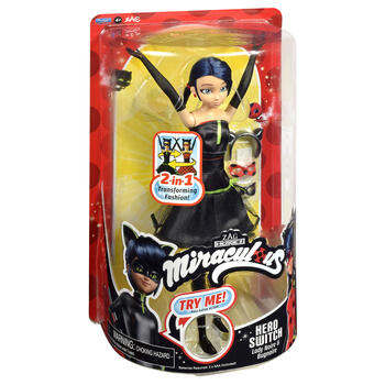 MIRACULOUS lelle Hero Switch Ladybug Fashion Doll, 50414