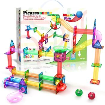 PICASSO TILES Magnētiskais konstruktors Marble Run 40 gab., PTG40