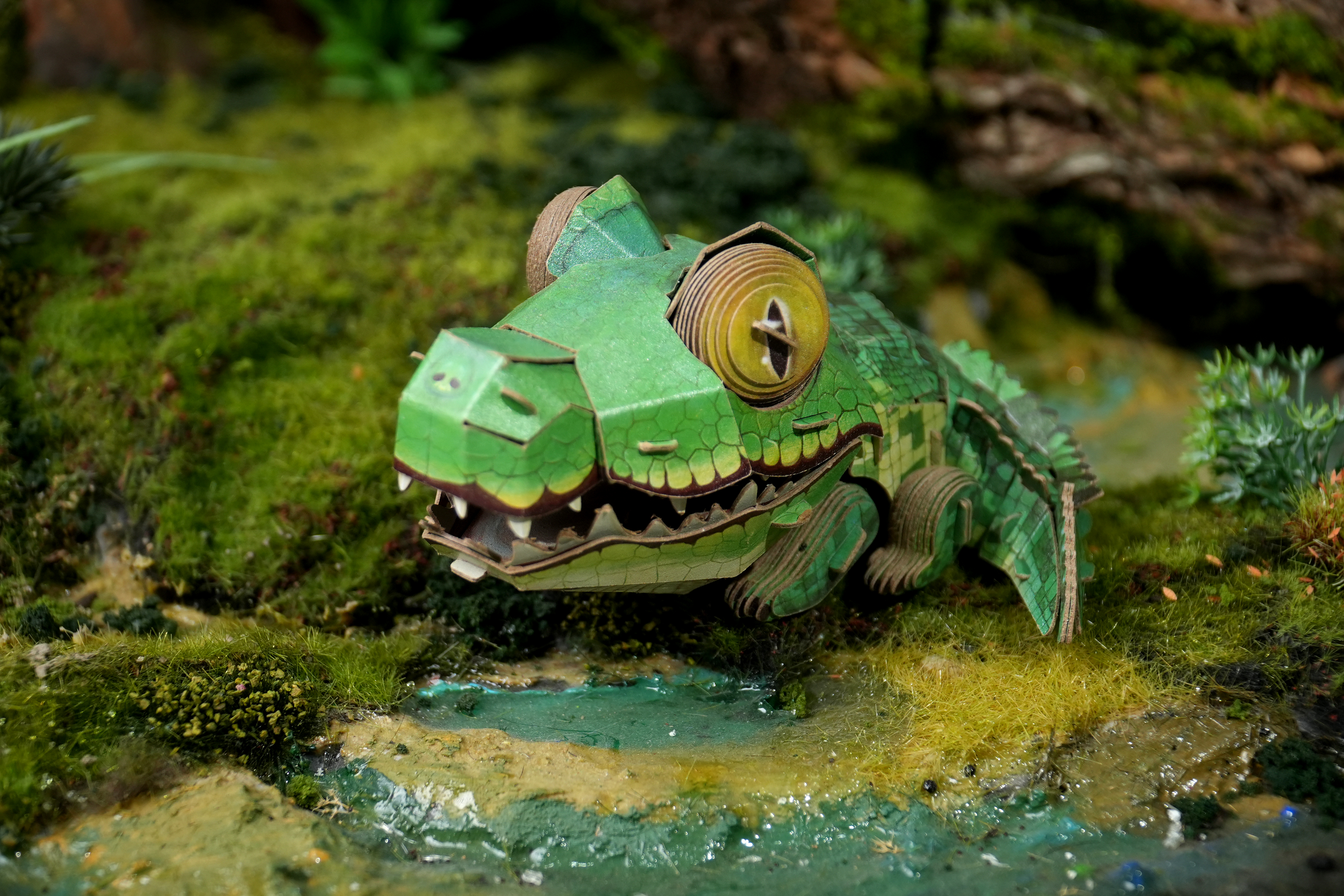MAKEBUG 3D papīra puzle Krokodils, MB-D-0074