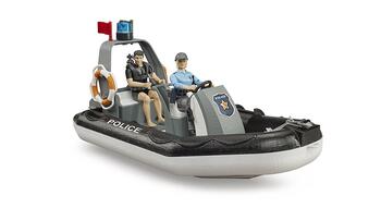 BRUDER RAM 2500 Police Pickup ar L+S moduli, piekabi un laivu, 02507