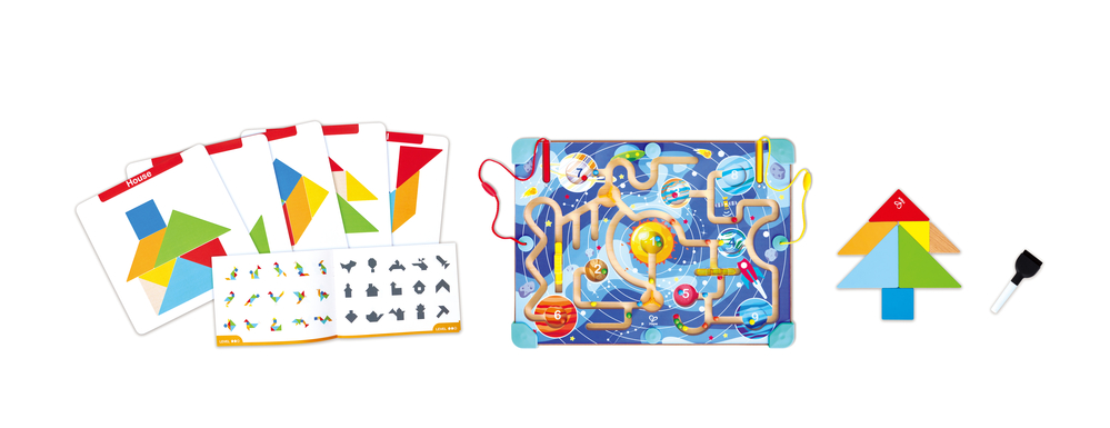 HAPE 2-in-1 kosmosa labirints un tangramu dēlis, E0524K