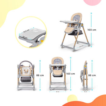 KINDERKRAFT barošanas krēsliņš LASTREE, wood