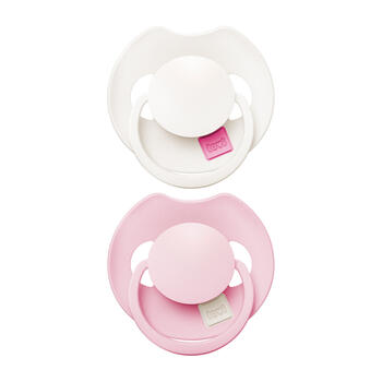 LOVI Prime silikona dinamiskais knupītis, Rose/Rose Cream, 0–6m., 2 gab., 34/454