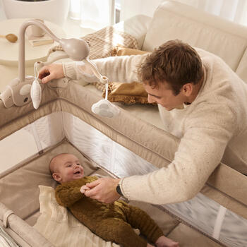 KINDERKRAFT gultiņa-manēža LEODY UP, Beige, KCLEODUPBEG0000