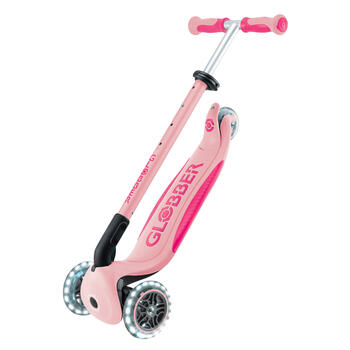 GLOBBER skrejritenis Go Up Deluxe Lights, pasteļrozā, 748-710