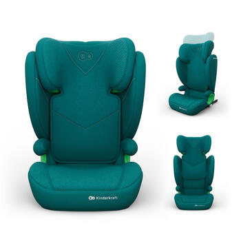 KINDERKRAFT autokrēsls JUNIOR FIX 2 PLUS, 100-150 cm., Green, KCJUFI20GREPL0N