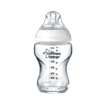 TOMMEE TIPPEE Natural Start  barošanas pudelīte stikla CTN ar pašsterilizācijas funkciju 250ml 0m+ 42243891
