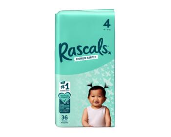 RASCAL autiņbiksītes 4 izmērs, 10-15 kg, 36 gab., 9307