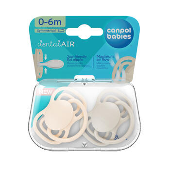 CANPOL BABIES silikona simetriski knupīši NUDE, Creme, 0-6m,  2 gab.,  23/228_cre
