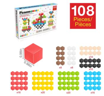 PICASSO TILES Magnētiskais konstruktors magnētiskie kubi 108 detaļas, PMC108