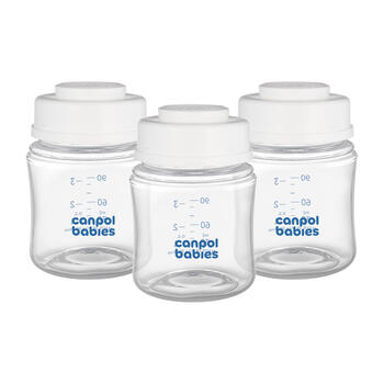 CANPOL BABIES pudelīšu komplekts mātes piena uzglabāšanai 3x120ml, 0M+, 35/235