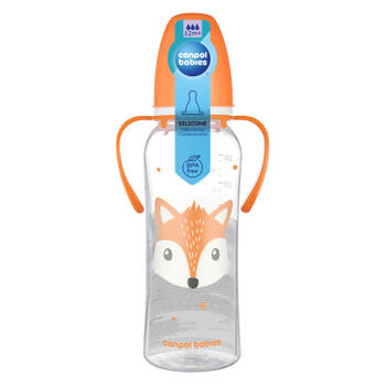 CANPOL BABIES pudele ar rokturiem CUTE ANIMALS, 250 ml., 11/845_ora