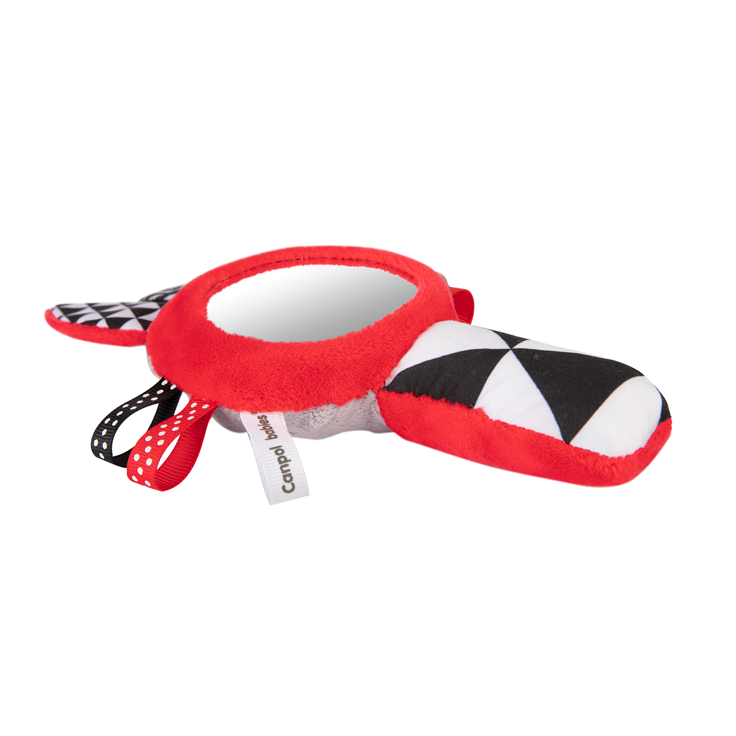 Canpol babies Mīksta kontrasta rotaļlieta ar čīkstoņu un spoguli SENSORY TOYS 68/080