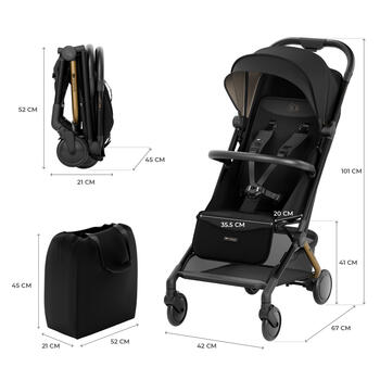 KINDERKRAFT sporta ratiņi PILOT 2, melni, KSPILO02BLK0000