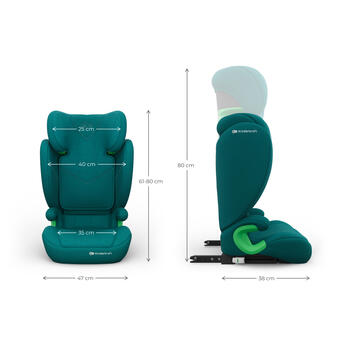 KINDERKRAFT autokrēsls JUNIOR FIX 2 PLUS, 100-150 cm., Green, KCJUFI20GREPL0N