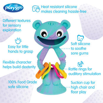 PLAYGRO košļājamā rotaļlieta Wobble-Buddy Rattle Bear, 0188796