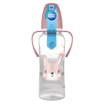 CANPOL BABIES pudele ar rokturiem CUTE ANIMALS, 250 ml, 11/845_pin