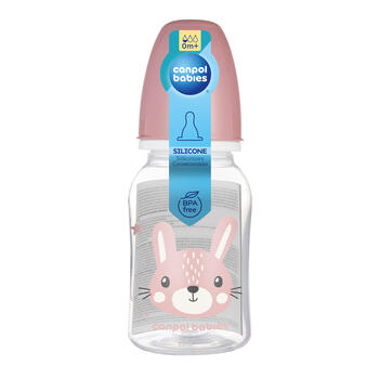 CANPOL BABIES šaura kakla pudelīte CUTE ANIMALS, 120 ml, 11/851_pin