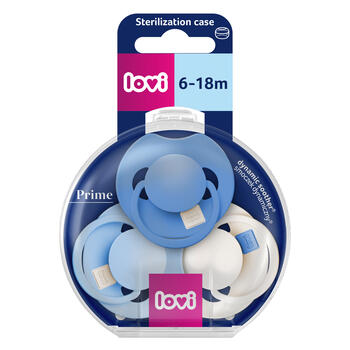 LOVI Prime silikona dinamiskais knupītis, Ultramarine Blue, 6–18m., 3 gab., 34/449