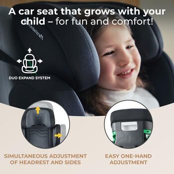 KINDERKRAFT autosēdeklis XPAND 2 PRO, i-Size 100–150 cm, grafīta melns, KCXPPR02BLK0000