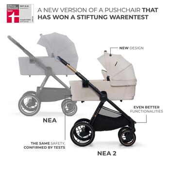 KINDERKRAFT universālie ratiņi 2IN1 NEA 2.0, soft beige, KSNEA002BEG2000