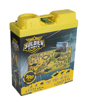 CHAP MEI rotaļlietu komplekts Soldier Force Bucket, 100 pcs., 545032