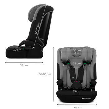 KINDERKRAFT autosēdeklis I-COMFY, i-Size, tumši pelēks, KCICOM00DGR0000