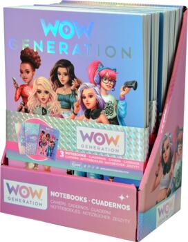 WOW GENERATION piezīmju grāmatiņas mīkstajos vākos, 3 iepakojumi A5, WOW00002