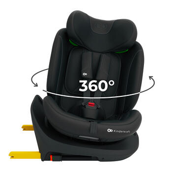 KINDERKRAFT autokrēsls I-GROW 2 PLUS, 40-150 cm., Black, KCIGRO02BLKPL00