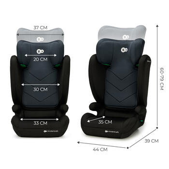 KINDERKRAFT autokrēsls I-SPARK 2 PLUS I-SIZE, 100-150 cm., Black, KCISPA02BLKPL00