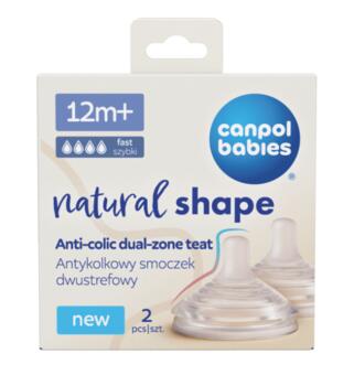 CANPOL BABIES knupis NATURAL SHAPE Anti-colic, ātrs, 12m+, 2 gab., 21/753