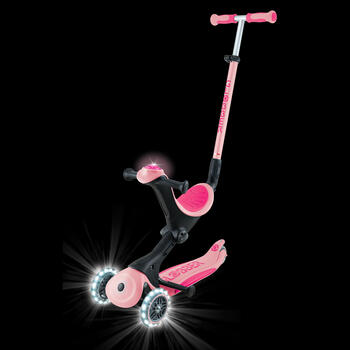 GLOBBER skrejritenis Go Up Deluxe Lights, pasteļrozā, 748-710