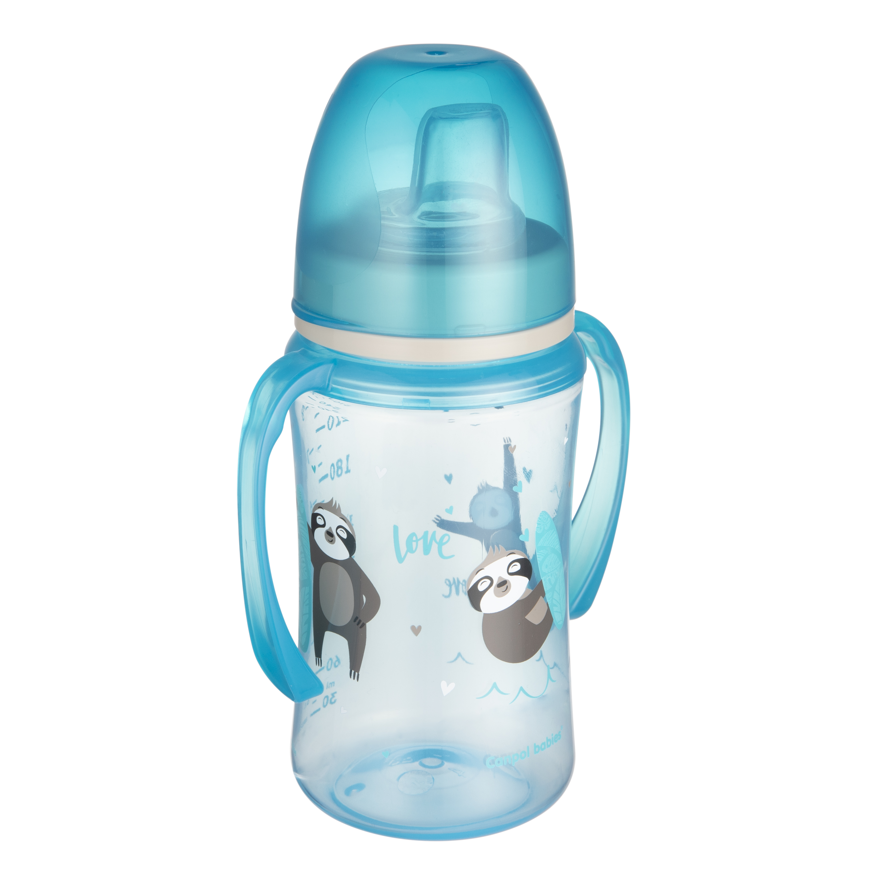 CANPOL BABIES mācību krūze EasyStart, Exotic Animals 240 ml, 35/208_blu