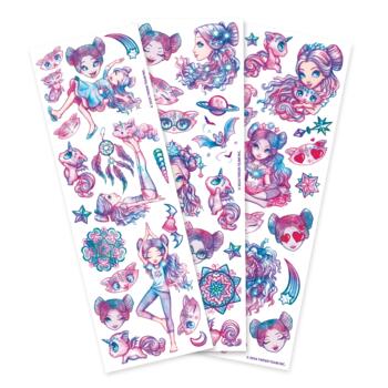 NEBULOUS STARS tetovējumu komplekts Temporary Tattoo Mini Pad, sortiments, 11458