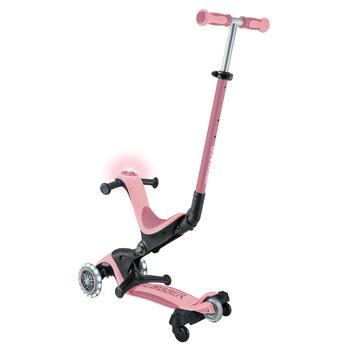 GLOBBER skrejritenis Go Up Deluxe Lights 360°, pasteļrozā, 699-310