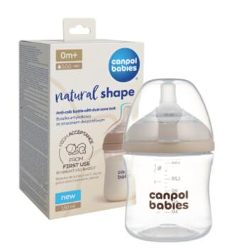 CANPOL BABIES barošanas pudelīte ar knupīti NATURAL SHAPE, 150 ml, 35/400