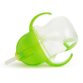 MUNCHKIN pudelīte ar salmiņu, 207ml, 6m+, green, 90124