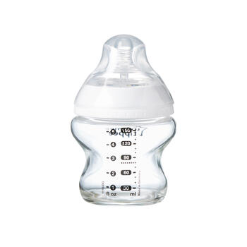 TOMMEE TIPPEE Natural Start barošanas pudelīte stikla CTN ar pašsterilizācijas funkciju 150ml 0m+ 42243791