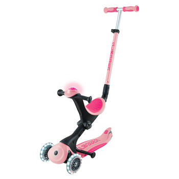 GLOBBER skrejritenis Go Up Deluxe Lights, pasteļrozā, 748-710