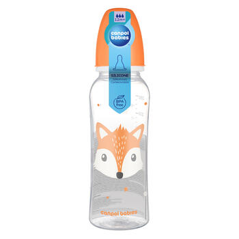 CANPOL BABIES šaura kakla pudelīte CUTE ANIMALS, 250 ml, 11/841_ora