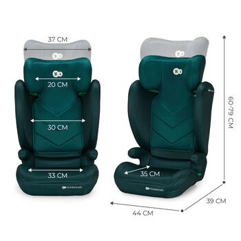 KINDERKRAFT autokrēsls I-SPARK 2 PLUS I-SIZE, 100-150 cm., Green, KCISPA02GREPL00