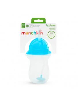 MUNCHKIN jebkura leņķa krūzīte ar salmiņu-zila, 12m+, 296ml, 90116
