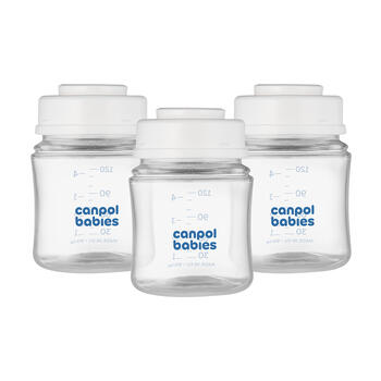 CANPOL BABIES pudelīšu komplekts mātes piena uzglabāšanai 3x120ml, 0M+, 35/235