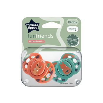 TOMMEE TIPPEE māneklītis silikona FUN 18-36 m., 2 gab., 433657