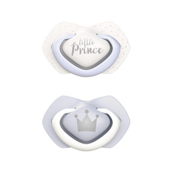 CANPOL BABIES silikona māneklītis, simetrisks ROYAL BABY, 6-18m, 2 gab, 22/651_blu